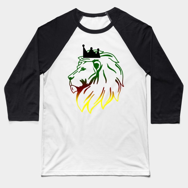 Rasta Lion, Judah Lion Baseball T-Shirt by alzo